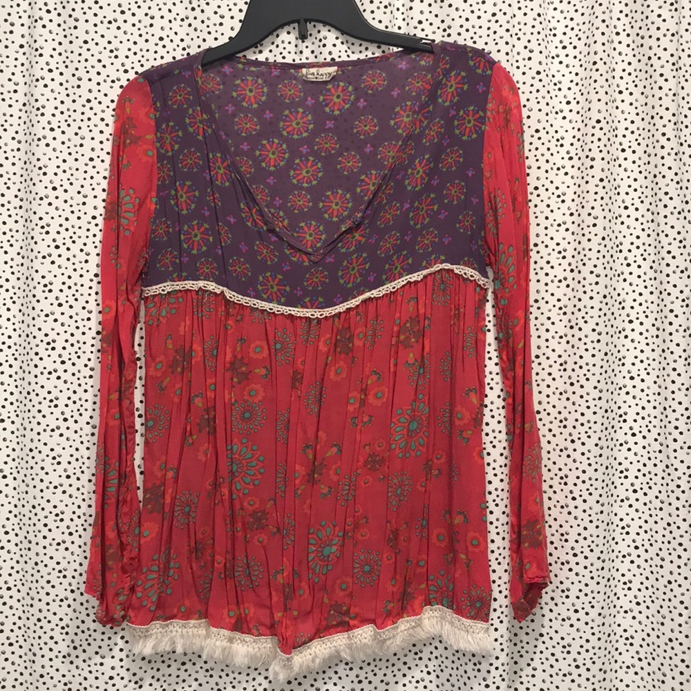 Multi-colored Peasant Top